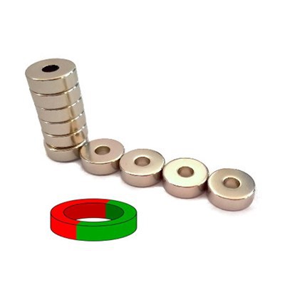 Rodó amb anell de forat recte Estàndard N35 Imants forts de NdFeB